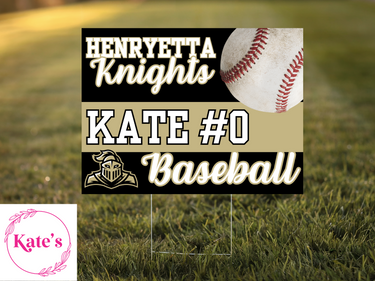Henryetta Knights Baseball Yard Sign
